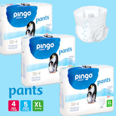 Sie sehen eine Packung Bio Windeln Nr.2 Mini 3-6kg Pinguin – Pingo Swiss, Produktbild: 02 Bio Windeln Nr.2 Mini 3-6kg Pinguin – Pingo Swiss, A-Nr.: 4559520 - 02