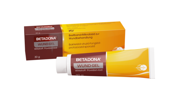 Sie sehen eine Packung Betadona® Wund-Gel 30 g, Produktbild: 01 Betadona® Wund-Gel 30 g, A-Nr.: 4463524 - 01