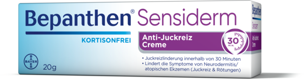 Sie sehen eine Packung Bepanthen® Sensiderm Creme, Produktbild: 01 Bepanthen® Sensiderm Creme, A-Nr.: 3917584 - 01