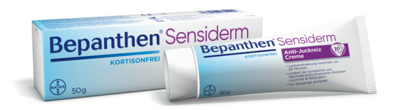 Sie sehen eine Packung Bepanthen® Sensiderm Creme, Produktbild: 01 Bepanthen® Sensiderm Creme, A-Nr.: 3931029 - 01
