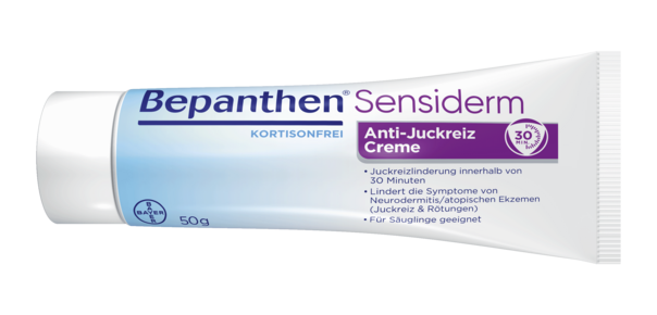 Sie sehen eine Packung Bepanthen® Sensiderm Creme, Produktbild: 02 Bepanthen® Sensiderm Creme, A-Nr.: 3931029 - 02