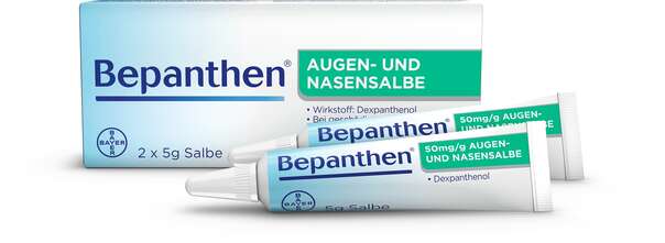 Sie sehen eine Packung Bepanthen® Augen- und Nasensalbe, Produktbild: 01 Bepanthen® Augen- und Nasensalbe, A-Nr.: 4981058 - 01