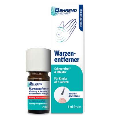Sie sehen eine Packung Behrend Warzenentferner Flüssig 2 ml, Produktbild: 01 Behrend Warzenentferner Flüssig 2 ml, A-Nr.: 5710189 - 01