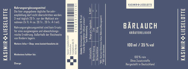 Sie sehen eine Packung Kasimir und Lieselotte Bärlauch Tinktur, Produktbild: 03 Kasimir und Lieselotte Bärlauch Tinktur, A-Nr.: 5176063 - 03