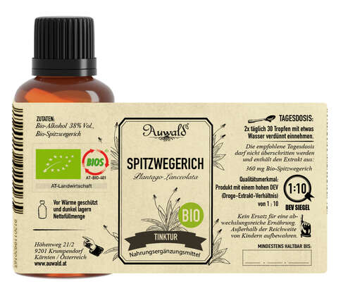 Auwald® - Spitzwegerich - BIO Tropfen (Auszug, Extrakt, Essenz), A-Nr.: 5709789 - 03