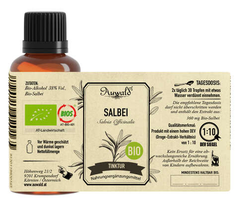 Auwald® - Salbei - BIO Tropfen (Auszug, Extrakt, Essenz), A-Nr.: 5680169 - 03