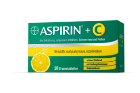 Sie sehen eine Packung Aspirin® +C - Brausetabletten, Produktbild: 01 Aspirin® +C - Brausetabletten, A-Nr.: 0004386 - 01