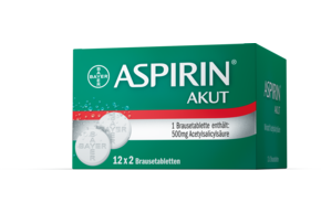 Sie sehen eine Packung Aspirin® Akut - Brausetabletten, Produktbild: 01 Aspirin® Akut - Brausetabletten, A-Nr.: 2423986 - 01