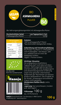 Bio Ashwagandha Pulver Hanoju, A-Nr.: 4384730 - 02