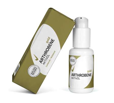 Sie sehen eine Packung Arthrobene Aktivöl Gold 50 ml, Produktbild: 01 Arthrobene Aktivöl Gold 50 ml, A-Nr.: 5311928 - 01
