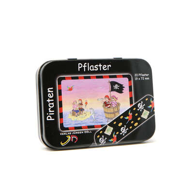 Sie sehen eine Packung Kinderpflaster Piraten 20 Stück, Produktbild: 01 Kinderpflaster Piraten 20 Stück, A-Nr.: 4049871 - 01