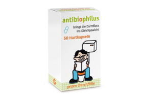 Sie sehen eine Packung Antibiophilus Hartkapseln, Produktbild: 01 Antibiophilus Hartkapseln, A-Nr.: 0080476 - 01