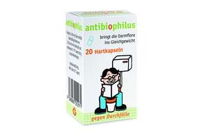 Sie sehen eine Packung Antibiophilus Hartkapseln, Produktbild: 01 Antibiophilus Hartkapseln, A-Nr.: 0002973 - 01
