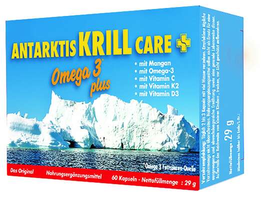 Sie sehen eine Packung ANTARKTIS KRILL CARE, Produktbild: 01 ANTARKTIS KRILL CARE, A-Nr.: 4295423 - 01