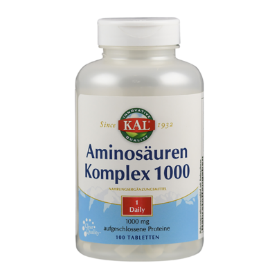 Sie sehen eine Packung Supplementa Aminosäure Complex Tabletten, Produktbild: 01 Supplementa Aminosäure Complex Tabletten, A-Nr.: 5395339 - 01