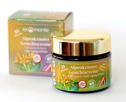 Sie sehen eine Packung Exmonte Alpenkräutergesichtscreme 50 ml, Produktbild: 02 Exmonte Alpenkräutergesichtscreme 50 ml, A-Nr.: 4039677 - 02