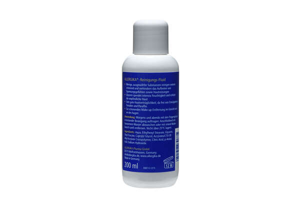 Sie sehen eine Packung Allergika Reinigungsfluid 200ml, Produktbild: 01 Allergika Reinigungsfluid 200ml, A-Nr.: 3258408 - 01