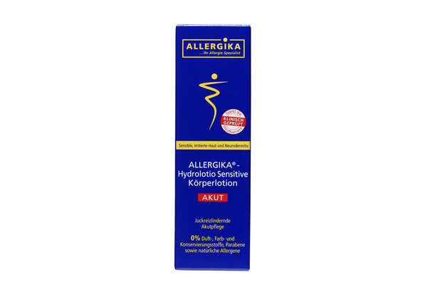 Sie sehen eine Packung Allergika Hydrolotio sensitiv 200ml, Produktbild: 01 Allergika Hydrolotio sensitiv 200ml, A-Nr.: 3471757 - 01