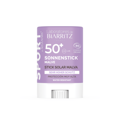 Sie sehen eine Packung Alga Maris Sport Sonnenstick LSF 50+ lila, Produktbild: 01 Alga Maris Sport Sonnenstick LSF 50+ lila, A-Nr.: 5384790 - 01
