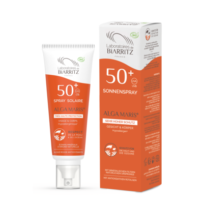 Sie sehen eine Packung Alga Maris Sonnenspray LSF50 Bio LDB, Produktbild: 04 Alga Maris Sonnenspray LSF50 Bio LDB, A-Nr.: 4832401 - 04