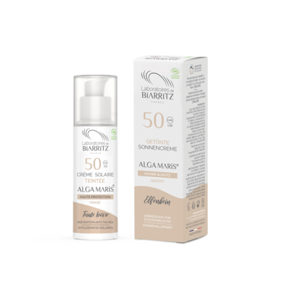 Sie sehen eine Packung Alga Maris getönte Sonnencreme bio für Gesicht LSF 50 elfenbein LdB, Produktbild: 04 Alga Maris getönte Sonnencreme bio für Gesicht LSF 50 elfenbein LdB, A-Nr.: 4544613 - 04