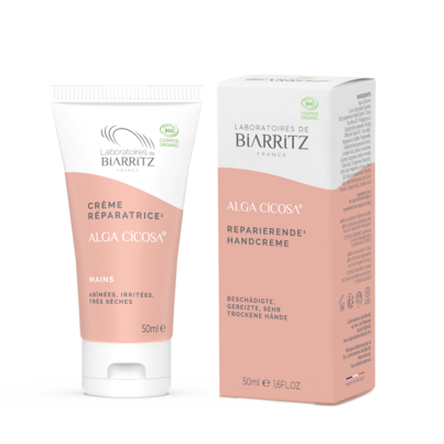 Sie sehen eine Packung Alga Cicosa reparierende Handcreme Bio LdB, Produktbild: 04 Alga Cicosa reparierende Handcreme Bio LdB, A-Nr.: 5384761 - 04