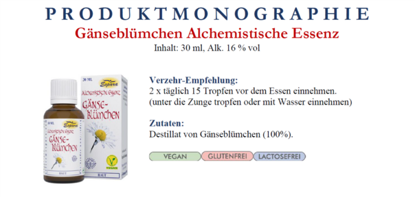 Sie sehen eine Packung Espara Gänseblümchen Alchemistische Essenz, Produktbild: 02 Espara Gänseblümchen Alchemistische Essenz, A-Nr.: 5571397 - 02