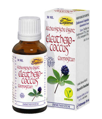 Sie sehen eine Packung Espara Eleutherococcus Comp. Alchemistische Essenz, Produktbild: 02 Espara Eleutherococcus Comp. Alchemistische Essenz, A-Nr.: 5375029 - 02