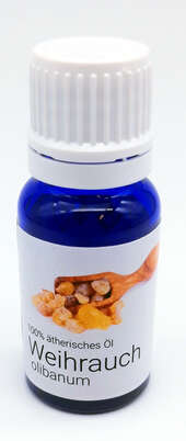Sie sehen eine Packung aetherisches Weihrauchöl 10 ml, Produktbild: 01 aetherisches Weihrauchöl 10 ml, A-Nr.: 5678617 - 01