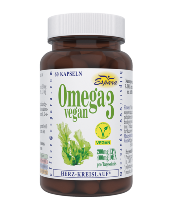 Sie sehen eine Packung Espara Omega-3 vegan Kapseln, Produktbild: 01 Espara Omega-3 vegan Kapseln, A-Nr.: 5399194 - 01