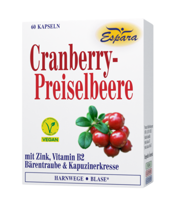 Sie sehen eine Packung Espara Cranberry-Preiselbeere Kapseln, Produktbild: 01 Espara Cranberry-Preiselbeere Kapseln, A-Nr.: 3087898 - 01