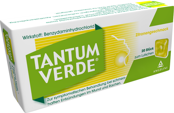 Sie sehen eine Packung Tantum Verde® Pastillen Zitrone, Produktbild: 01 Tantum Verde® Pastillen Zitrone, A-Nr.: 2447662 - 01