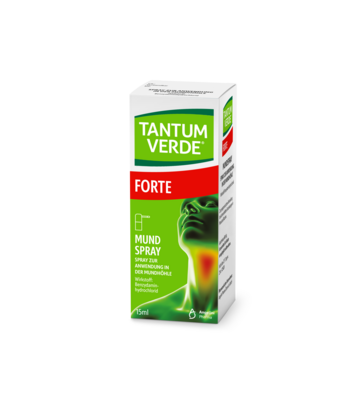 Sie sehen eine Packung Tantum Verde® Mundspray forte, Produktbild: 01 Tantum Verde® Mundspray forte, A-Nr.: 2458594 - 01