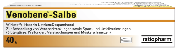 Sie sehen eine Packung Venobene Salbe 100 g, Produktbild: 01 Venobene Salbe 100 g, A-Nr.: 0786762 - 01