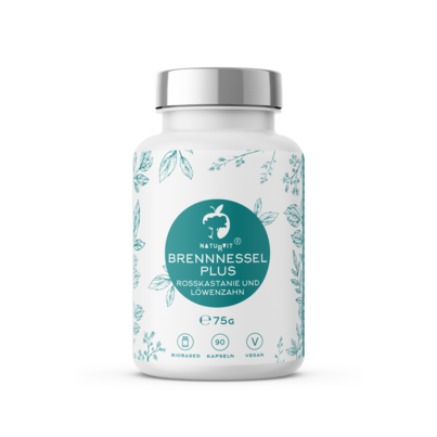 Sie sehen eine Packung Naturvit® Brennnessel Plus mit Rosskastanie und Löwenzahn, Produktbild: 01 Naturvit® Brennnessel Plus mit Rosskastanie und Löwenzahn, A-Nr.: 5832998 - 01