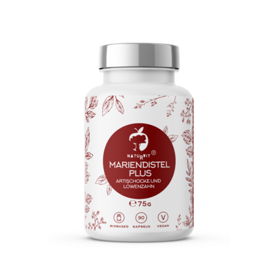 Sie sehen eine Packung Naturvit® Mariendistel Plus, Produktbild: 01 Naturvit® Mariendistel Plus, A-Nr.: 5824390 - 01