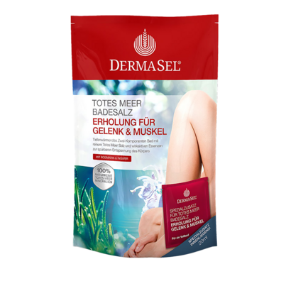 Sie sehen eine Packung DermaSel® Totes Meer Badesalz Erholung für Gelenk und Muskel, Produktbild: 01 DermaSel® Totes Meer Badesalz Erholung für Gelenk und Muskel, A-Nr.: 4155604 - 01