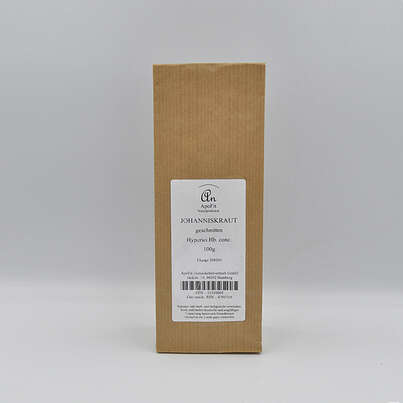 Sie sehen eine Packung Johanniskraut geschnitten, Produktbild: 01 Johanniskraut geschnitten, A-Nr.: 4791719 - 01