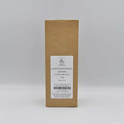 Sie sehen eine Packung Liebstöckelwurzel geschnitten, Produktbild: 01 Liebstöckelwurzel geschnitten, A-Nr.: 4834044 - 01