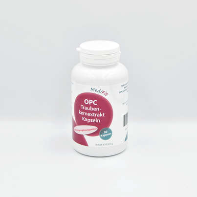 Sie sehen eine Packung OPC Traubenkernextrakt Kapseln, Produktbild: 01 OPC Traubenkernextrakt Kapseln, A-Nr.: 4547296 - 01