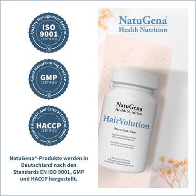 Sie sehen eine Packung Natugena HairVolution Kapseln, Produktbild: 05 Natugena HairVolution Kapseln, A-Nr.: 5404469 - 05