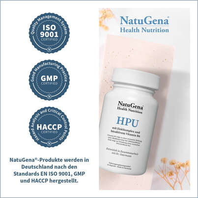 Sie sehen eine Packung NatuGena HPU Kapseln, Produktbild: 03 NatuGena HPU Kapseln, A-Nr.: 5699246 - 03
