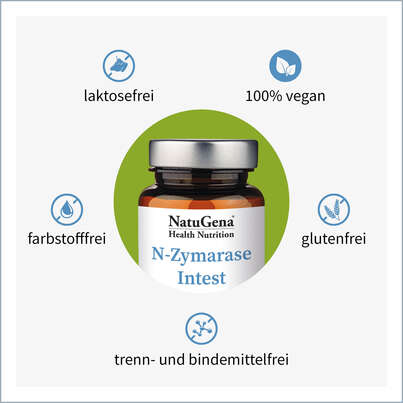 Sie sehen eine Packung NatuGena N-Zymarase Intest Kapseln, Produktbild: 02 NatuGena N-Zymarase Intest Kapseln, A-Nr.: 5699424 - 02