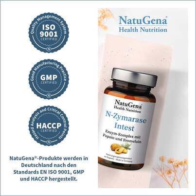 Sie sehen eine Packung NatuGena N-Zymarase Intest Kapseln, Produktbild: 03 NatuGena N-Zymarase Intest Kapseln, A-Nr.: 5699424 - 03