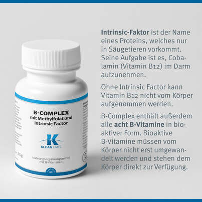 B-Complex mit Metafolin und Intrinsic Faktor Klean Labs Kapseln, A-Nr.: 5395664 - 07