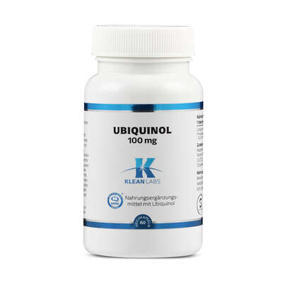 Sie sehen eine Packung Ubiquinol 100 mg Klean Labs Weichkapsel, Produktbild: 01 Ubiquinol 100 mg Klean Labs Weichkapsel, A-Nr.: 5395581 - 01