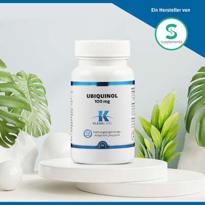 Sie sehen eine Packung Ubiquinol 100 mg Klean Labs Weichkapsel, Produktbild: 05 Ubiquinol 100 mg Klean Labs Weichkapsel, A-Nr.: 5395581 - 05