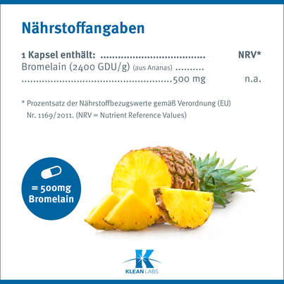 Sie sehen eine Packung Bromelain Kapseln 500 mg Klean Labs, Produktbild: 08 Bromelain Kapseln 500 mg Klean Labs, A-Nr.: 5598373 - 08