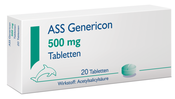 ASS Genericon® lindert Schmerzen und Fieber, A-Nr.: 1078530 - 01