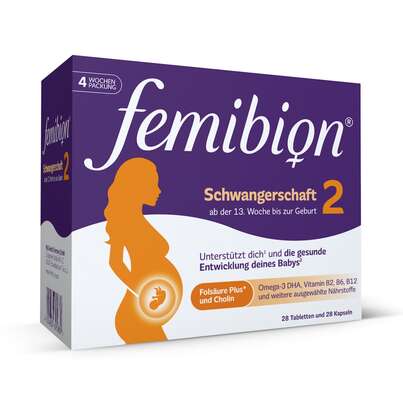 Sie sehen eine Packung Femibion® 2 Schwangerschaft, Produktbild: 01 Femibion® 2 Schwangerschaft, A-Nr.: 5204405 - 01